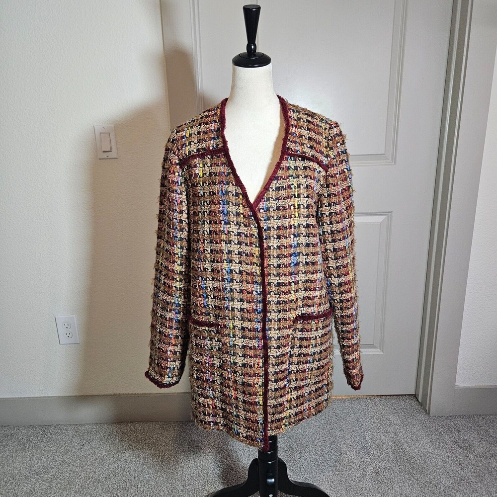 $178 NWT Anthropologie Ettitwa Tweed Jakcet Blazer‎ Women Medium Oversized